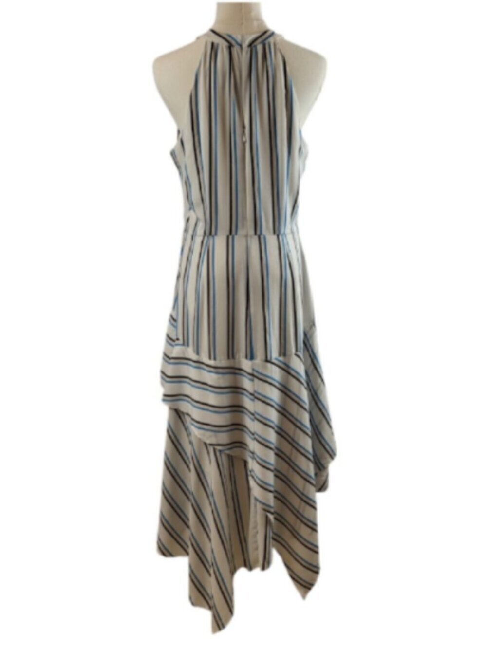 Adelyn Rae Layne Medium Multicolor Striped Halter Dress RTR Handkerchief Hemline - Picture 6 of 16